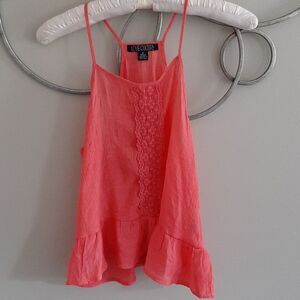 Love Culture coral ruffle tank